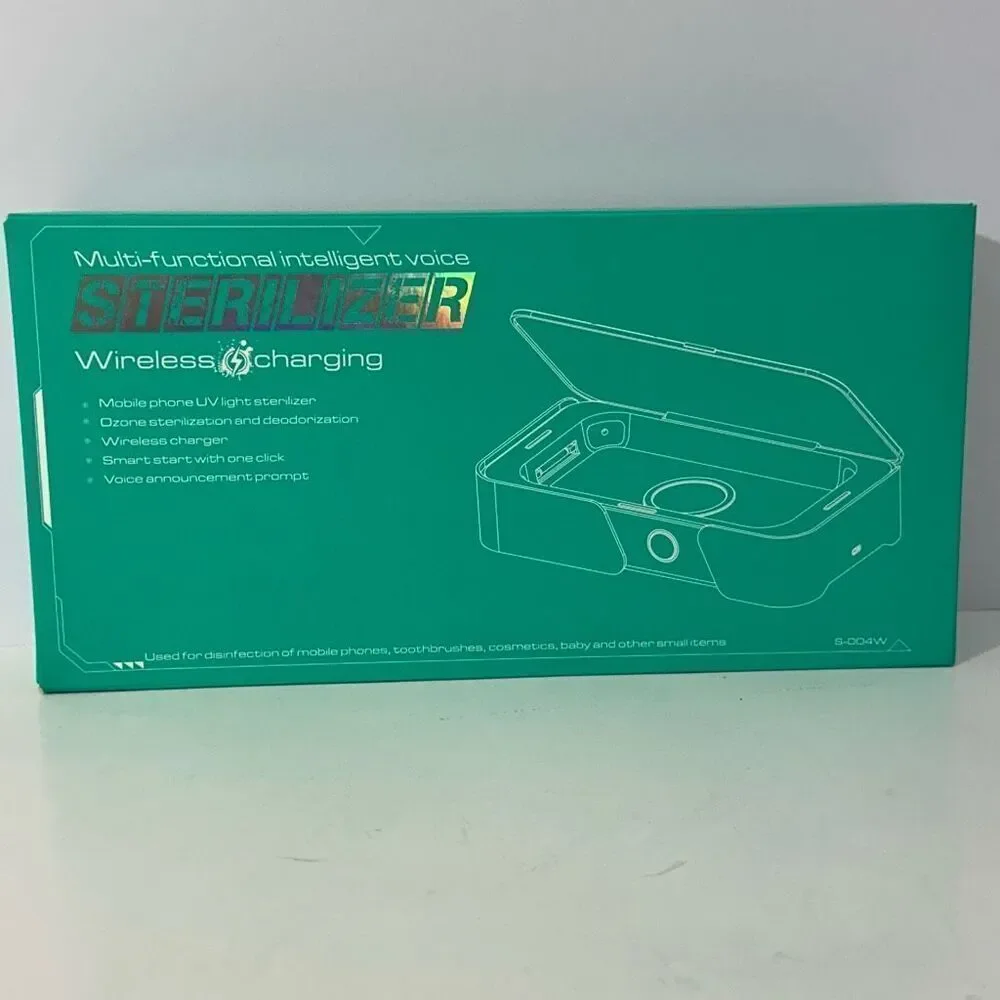 Multifunctional Inteligent Voice Sterilizer with UV Light & Wireless Charger Whi